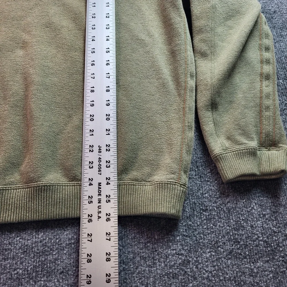 Tommy Bahama Mens Quarter Zip Pullover Sweater Olive Green Large